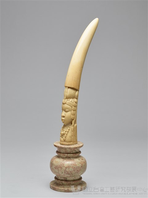 人面頭像大象牙雕藏品圖，第5張