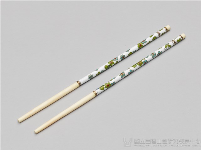 景泰藍筷子乙盒(兩雙)-白底藏品圖，第2張