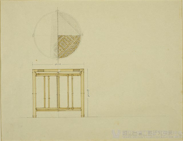 顏水龍竹家具手繪圖-邊桌  藏品圖，第1張