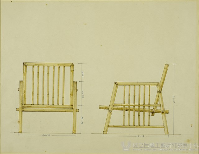 顏水龍竹家具手繪圖-客廳椅藏品圖，第1張
