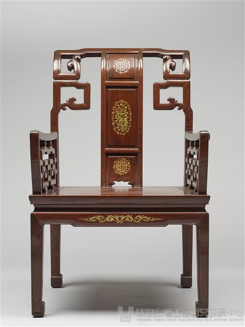 鑲龍吐珠鏍鈿古董家具-椅子（扶手）藏品圖，第2張