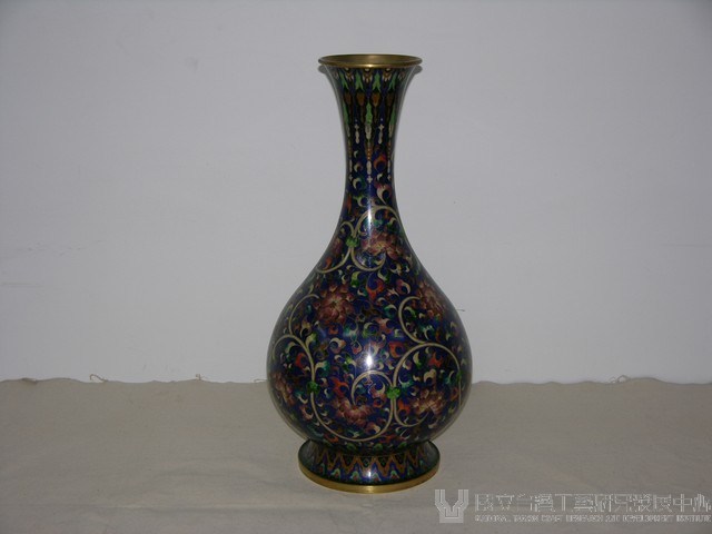 花草景泰藍圓瓶藏品圖，第1張