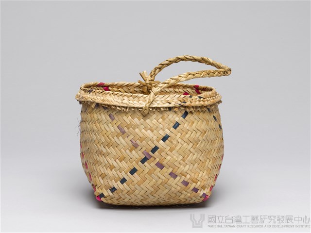 藺草提籃-圓型提籃(有色、中)藏品圖，第4張