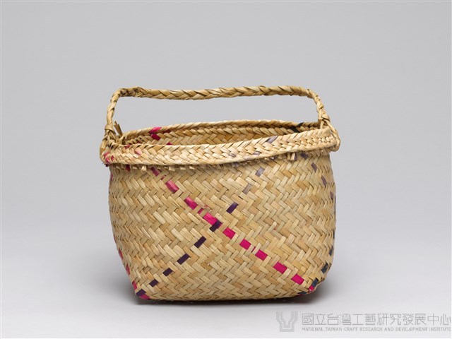 藺草提籃-圓型提籃(有色、中)藏品圖，第3張