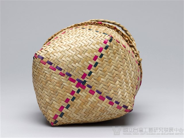 藺草提籃-圓型提籃(有色、中)藏品圖，第2張