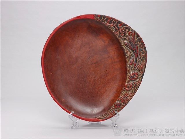 木雕漆盤藏品圖，第1張
