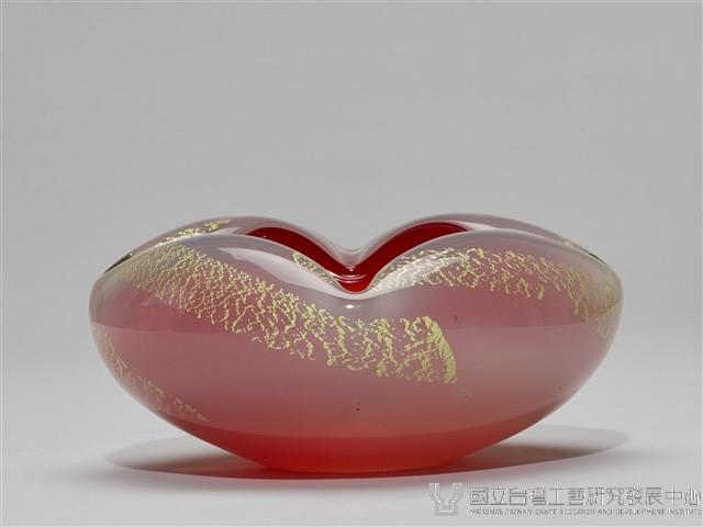 套金紅色琉璃煙灰缸藏品圖，第2張