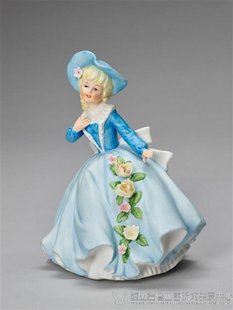 蓬蓬裙戴帽少女/淺藍服藏品圖，第2張