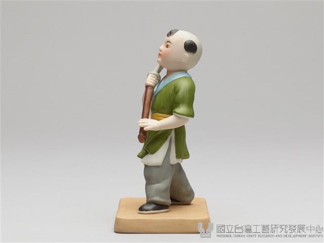 嬰戲陶偶(六之一)耍關刀藏品圖，第2張