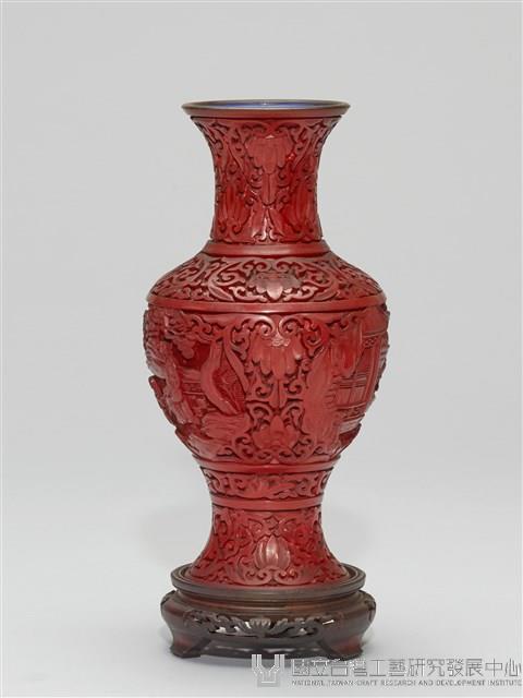雕人物山水漆瓶藏品圖，第3張