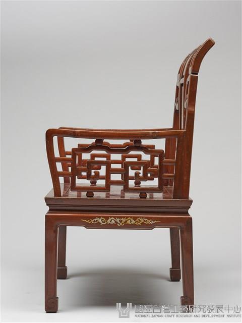鑲龍吐珠鏍鈿古董家具-椅子（扶手）藏品圖，第3張