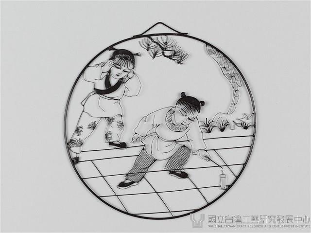 人物(四幅)-玩炮竹藏品圖，第1張