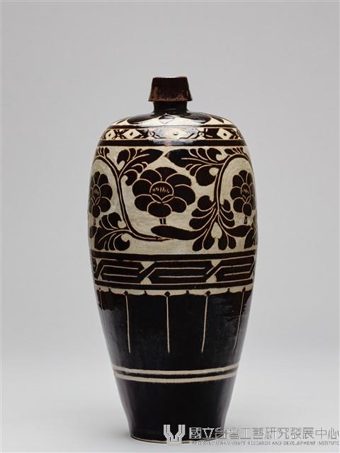 仿磁州窯黑釉剔刻花梅瓶藏品圖，第3張