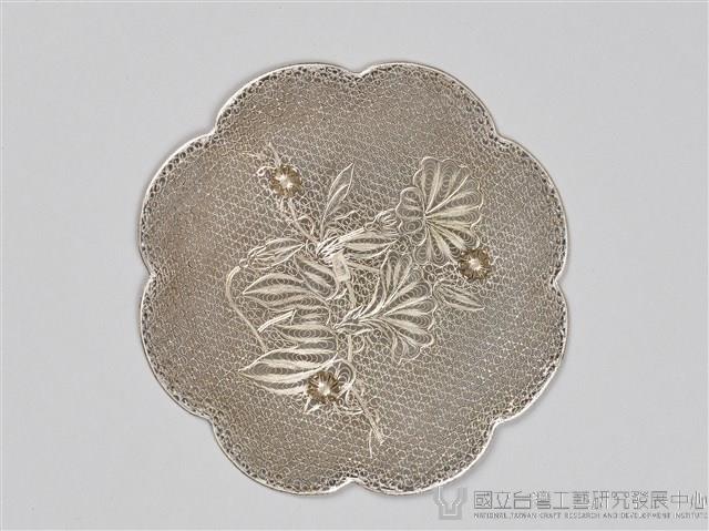 牽牛花八曲形銀絲盤藏品圖，第3張