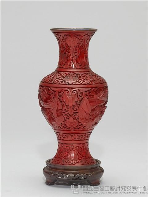 雕人物山水漆瓶藏品圖，第5張