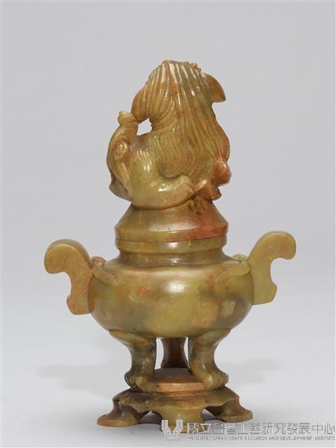 石獅青田石雕刻薰香爐藏品圖，第3張