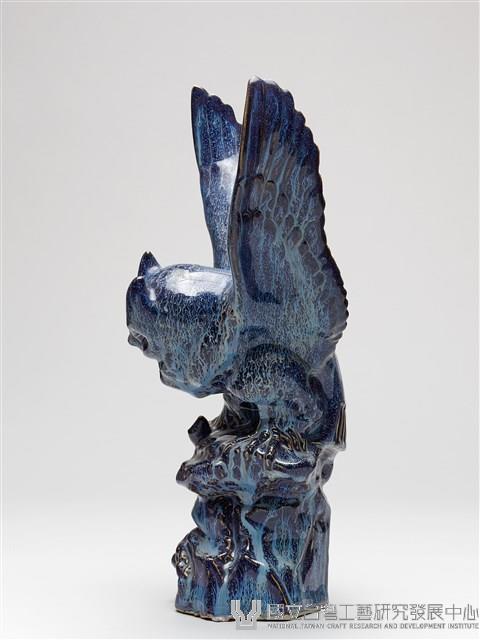 鈞釉貓頭鷹塑像藏品圖，第3張