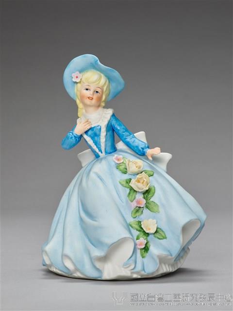 蓬蓬裙戴帽少女/淺藍服藏品圖，第3張