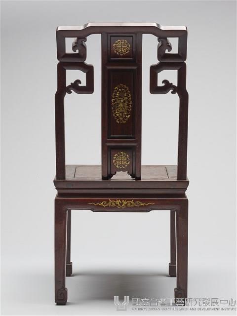 鑲龍吐珠鏍鈿古董家具-椅子（無扶手）藏品圖，第4張