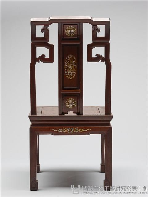 鑲龍吐珠鏍鈿古董家具-椅子（無扶手）藏品圖，第4張