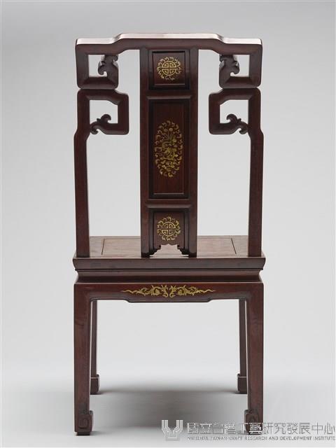 鑲龍吐珠鏍鈿古董家具-椅子（無扶手）藏品圖，第4張