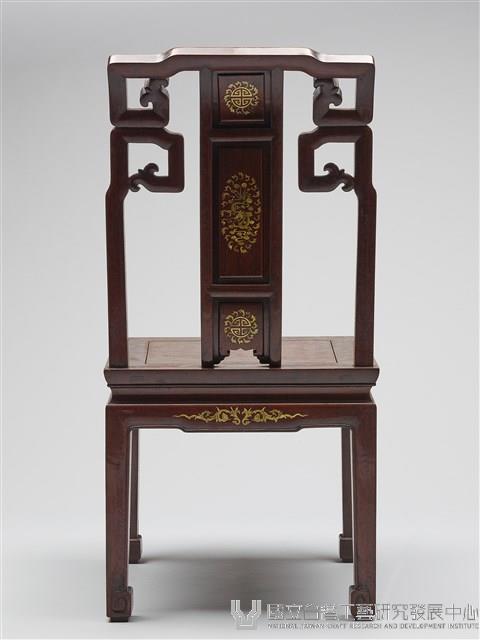 鑲龍吐珠鏍鈿古董家具-椅子（無扶手）藏品圖，第4張