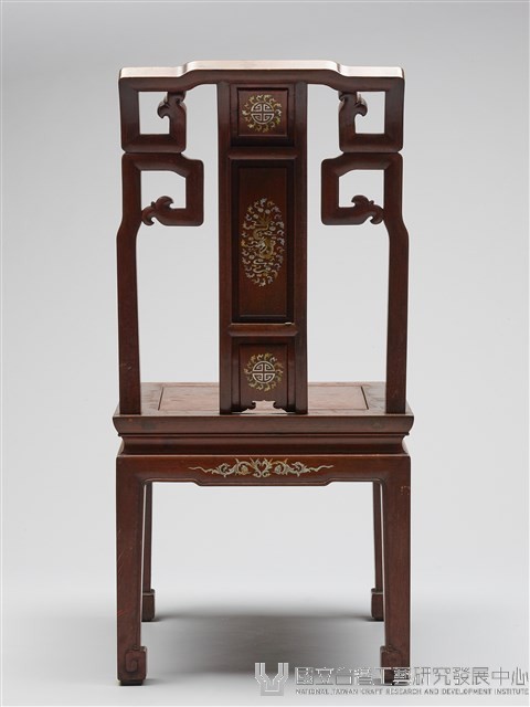 鑲龍吐珠鏍鈿古董家具-椅子（無扶手）藏品圖，第4張