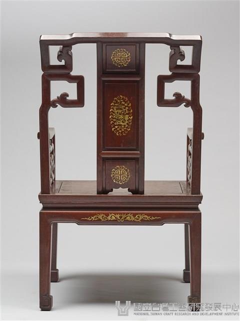 鑲龍吐珠鏍鈿古董家具-椅子（扶手）藏品圖，第4張