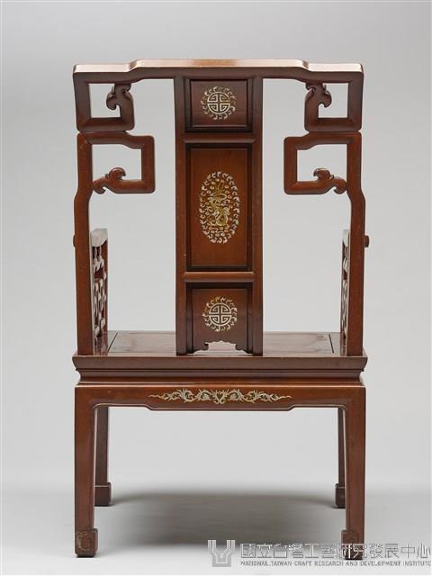 鑲龍吐珠鏍鈿古董家具-椅子（扶手）藏品圖，第4張