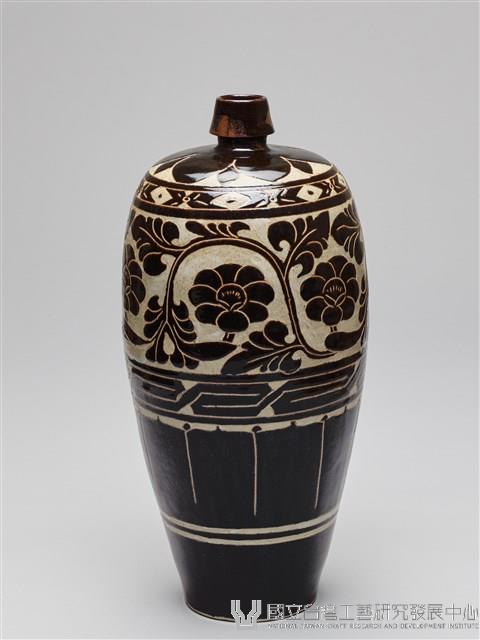 仿磁州窯黑釉剔刻花梅瓶藏品圖，第5張