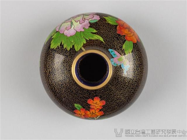 黑底牡丹花瓶-右粉紅牡丹藏品圖，第6張