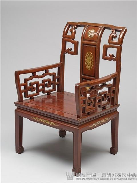 鑲龍吐珠鏍鈿古董家具-椅子（扶手）藏品圖，第1張