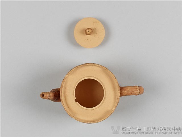 宜興陶仿竹茶具組-茶壺藏品圖，第8張