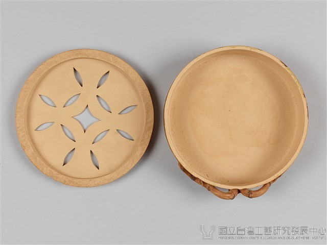 宜興陶仿竹茶具組-茶盤藏品圖，第8張