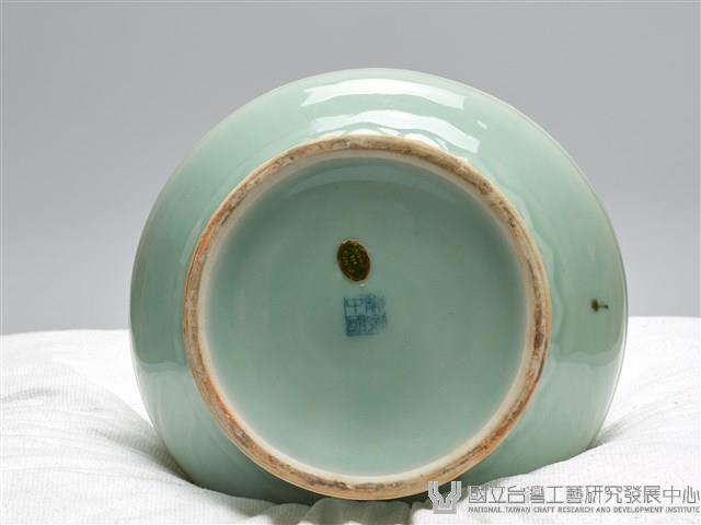 茶道具 水壷 広州窯 彫三嶋 （紫三島建水 セ-1 (共箱)森里陶楽