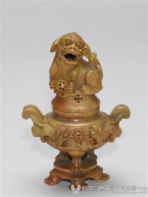 石獅青田石雕刻薰香爐藏品圖，第5張
