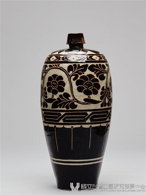仿磁州窯黑釉剔刻花梅瓶藏品圖，第4張