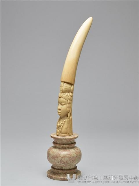 人面頭像大象牙雕藏品圖，第5張