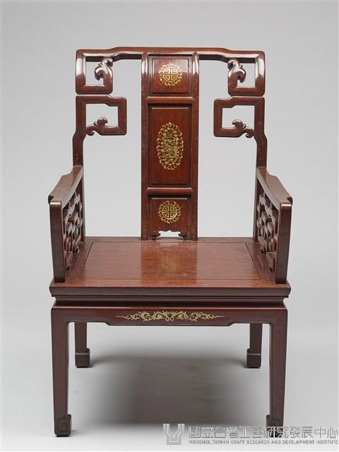 鑲龍吐珠鏍鈿古董家具-椅子（扶手）藏品圖，第6張