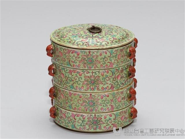 琺瑯彩圓形多層套盒藏品圖，第1張