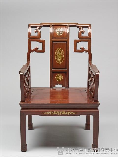 鑲龍吐珠鏍鈿古董家具-椅子（扶手）藏品圖，第6張