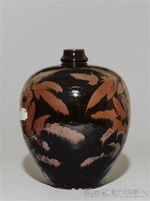 仿磁州窯黑釉鐵鏽花短頸小口瓶藏品圖，第4張