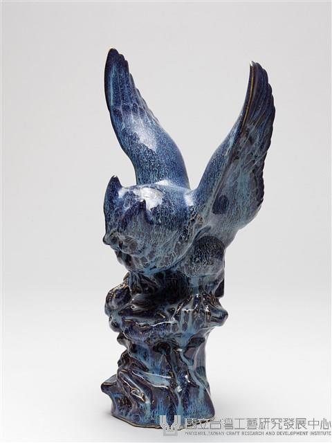 鈞釉貓頭鷹塑像藏品圖，第1張
