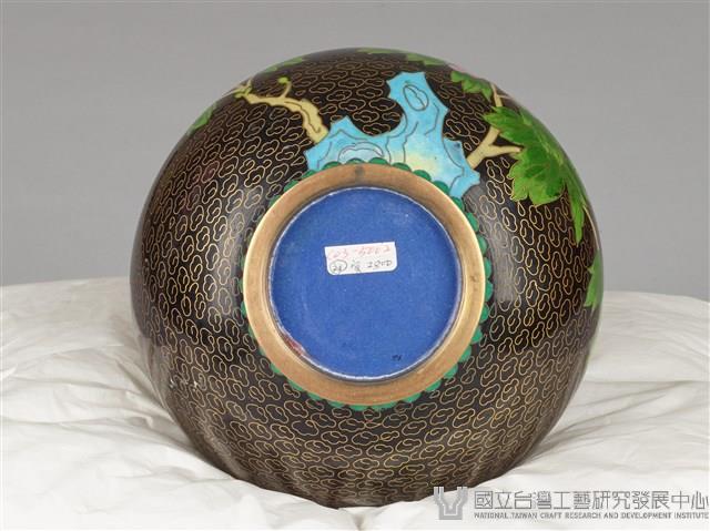 黑底牡丹花瓶-右粉紅牡丹藏品圖，第7張