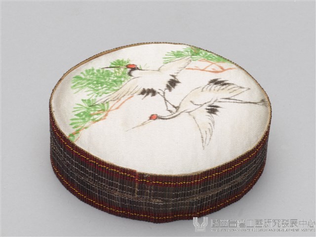 手繪首飾盒-小橢圓(松齡鶴壽)藏品圖，第1張