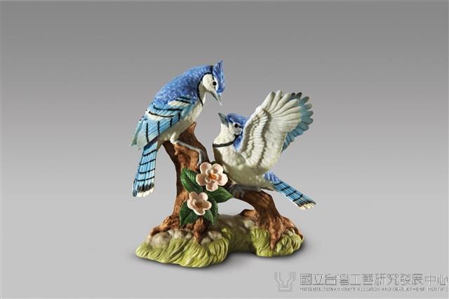 雙鳥佇立系列：雙青雀藏品圖，第1張