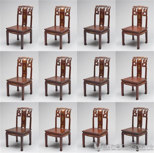 鑲龍吐珠鏍鈿古董家具-椅子（無扶手）藏品圖，第1張