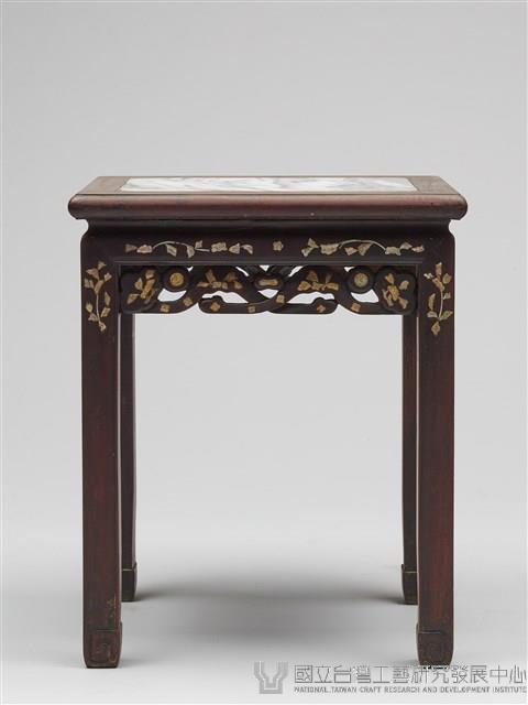 精雕螺鈿山水雲石茶几藏品圖，第2張