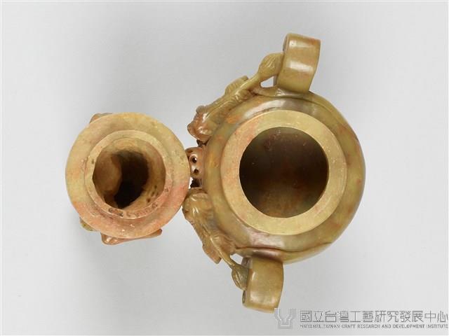 石獅青田石雕刻薰香爐藏品圖，第9張