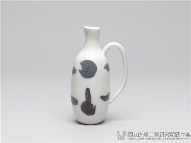 酒具組-黑釉點彩溫酒壺藏品圖，第1張